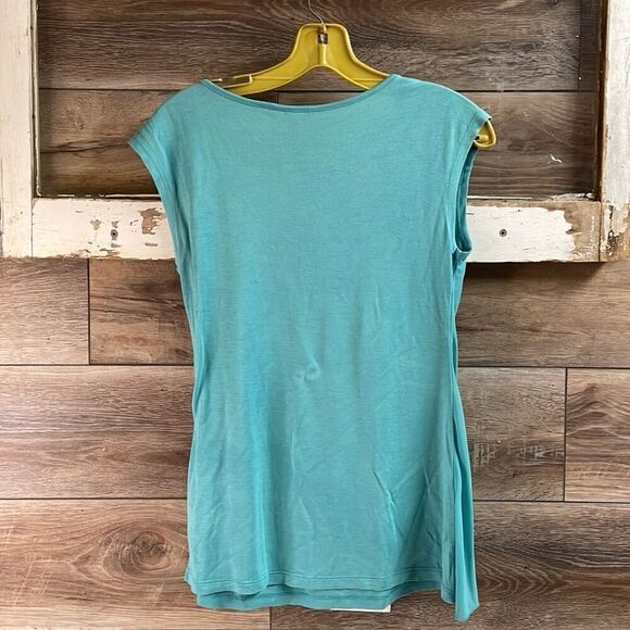 DAISY FUENTES Womens Floral Beaded Sleeveless Top Teal Size Petite Small - Picture 4 of 10